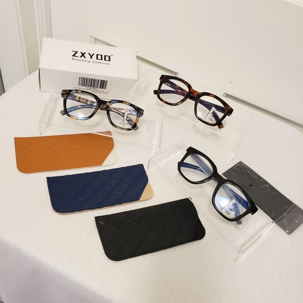 NIB ZXYOO Set Of 3 Reading Glasses 1.50 Magnification